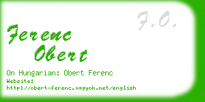 ferenc obert business card